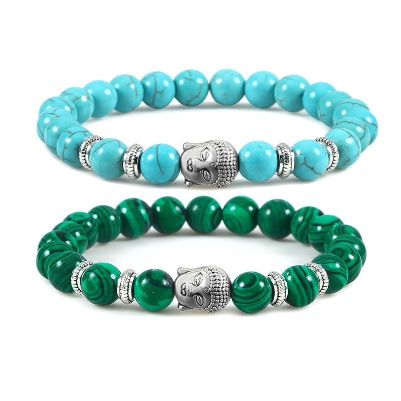 Turquoise Ethnic Crystal Buddha Beads Bracelet