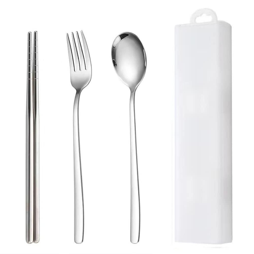 

KXLCGYK Cutlery Spoon Chopsticks Fork with Storage Case Set Made of Stainless Steel Portable Bento Cutlery Tableware Set for and Students Camping белый