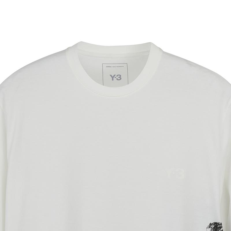 Y-3 Graphic Long-Sleeve Tee White Men Tops IX0404