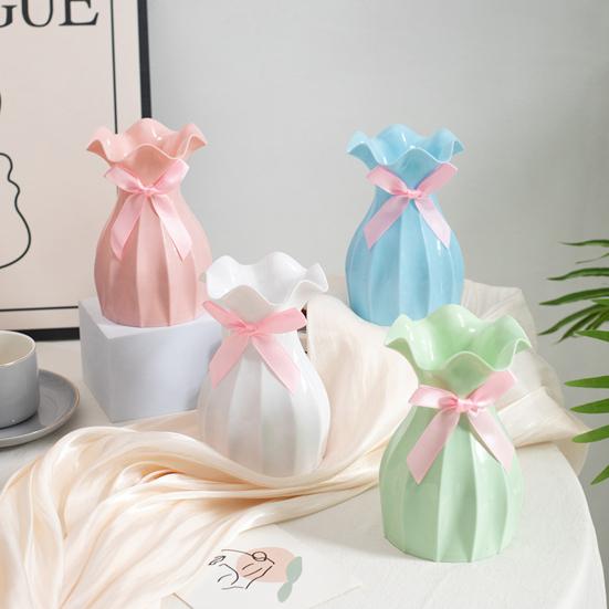 Style High Strength Shatterproof Simulation Dried Flower Arrangement Modern Vase Desktop Decor