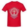 Yggdrasil Tree Of Life American Retro Tshirt Casual Girlish Feeling Solid Color Short Sleeve