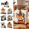 Halloween Home Table Ornament Wooden Napkin Holder, Cute Ghost Black Cat Vertical Paper Stable Stand Towel Stand, Kitchen Tissue Festive Party