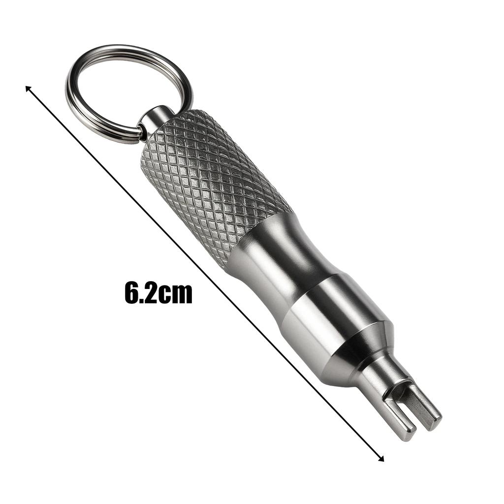 Portable Keychain Valve Core Remover Tool Stainless Steel Key Ring Spanner for Car Motorcycle ATV Bike Tire Repair Universal