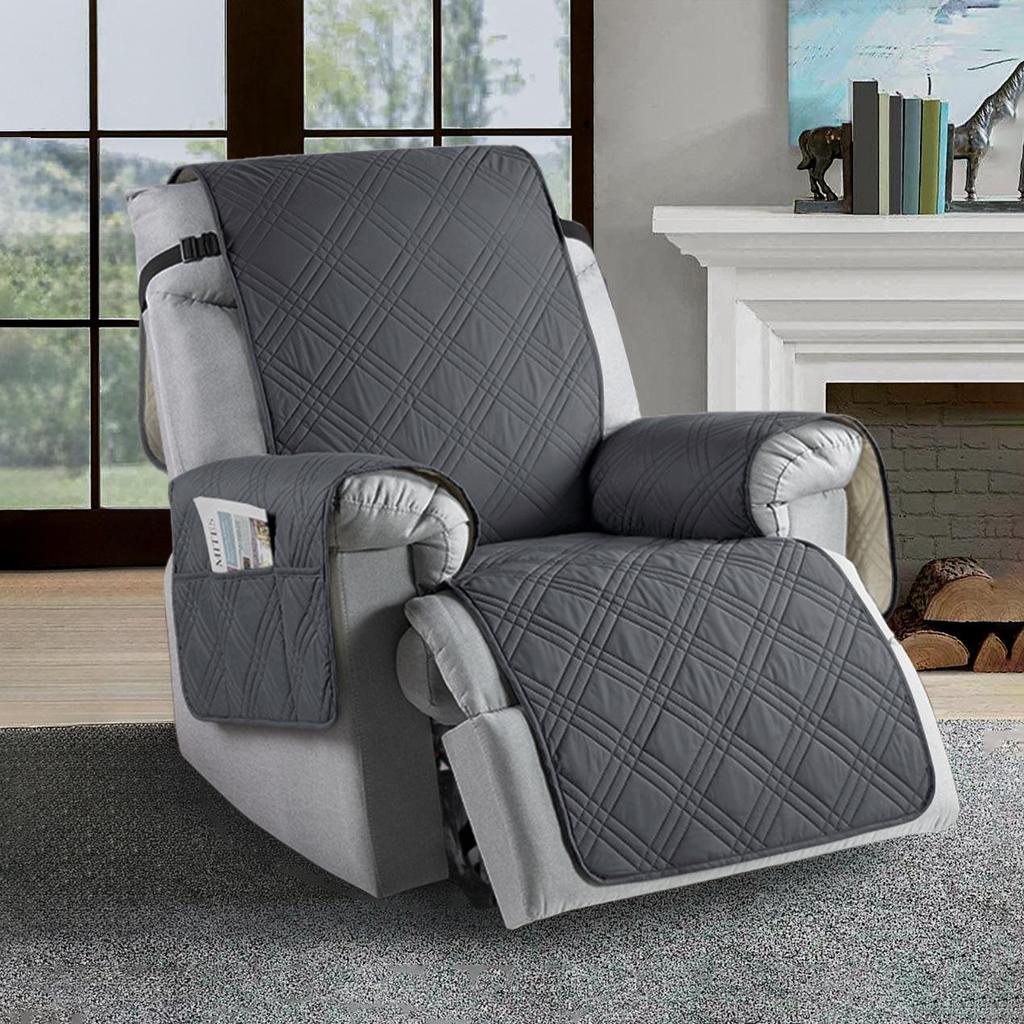 Waterproof Recliner Chair Cover, Non Slip Recliner Covers for Recliner Chair with Pocket, Pet Scratch-Resistant Sofa Slipcover