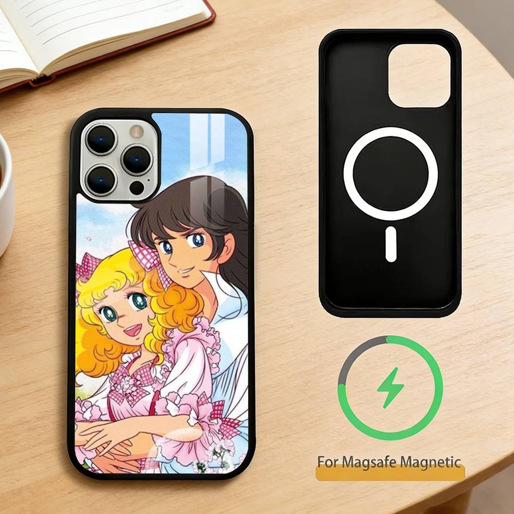 Candy 90s Anime Phone Case For iPhone 14,16,15,13,17,12,Plus,Pro,Max Magnetic For Magsafe Frosted Cover
