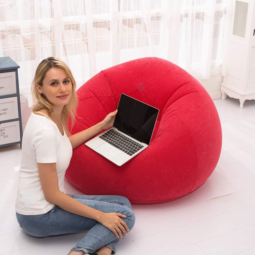 Beanless Bag Inflatable Chair, Air Sofa Outdoor Inflatable Lazy Sofa Chair No Filler,Washable Couch Bean Bag Chair Folding,for Organizing Plush Toys