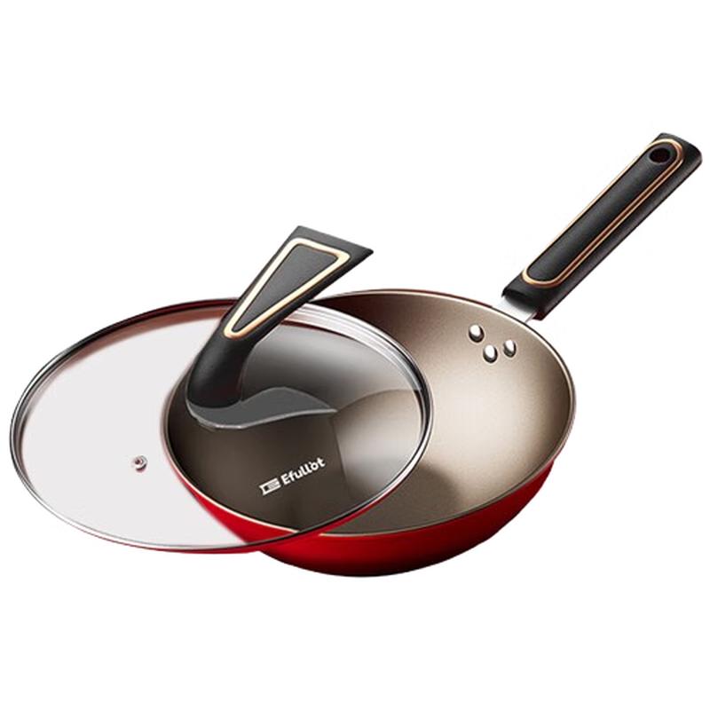 EFULLOT Cast Iron Wok