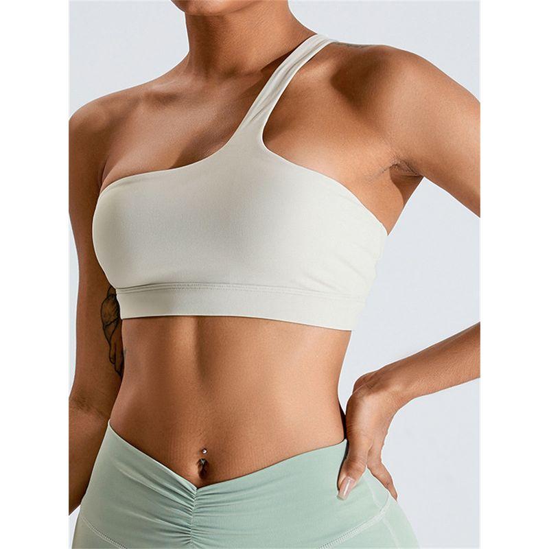2024 New Arrival Oblique One Shoulder Sports Intimates Naked Women Sense Yoga Bra Quick-Drying Beauty Back Vest Beauty Back Workout Clothes Elastic