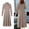 Vestido de Punto Midi Vestido Suéter de Color Sólido para Mujer Vestido Suéter de Punto hasta la Rodilla para Otoño e Invierno para Mujer Jersey