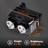 LED Rechargeable Headlamp with Motion Sensor Dual Head Lamp Flashlight 1500 Lumen Super Bright USB-C Charging Waterproof Headlight