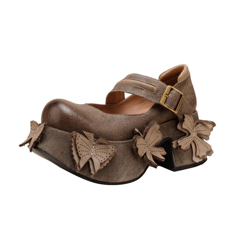 

Модные GKTINOO Ретро Натуральная Кожа Толстая Подошва Платформа Туфли Женские 2025 Лето Новые Водонепроницаемые Удобные Круглый Носок Ручной Работы Сандалии 250