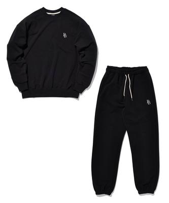PAPERBOY [Set] Pb Logo Sweatshirt & Sweatpants Setup - Black