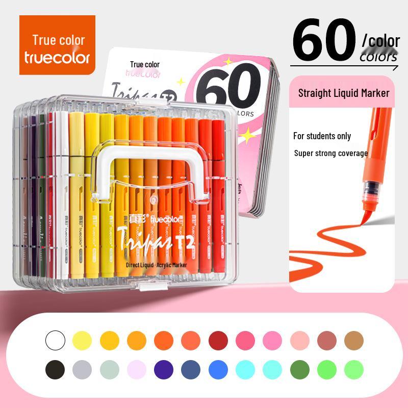 Echter Farbe Weiche Spitze Flüssigmarker: Schichtbarer, Deckender, Waschbarer Acryl-Pinsel für Grundschüler