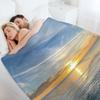 Stunning sunset on Cayo Costa State Park Throw Blanket Retros Thin Multi-Purpose Soft Blankets