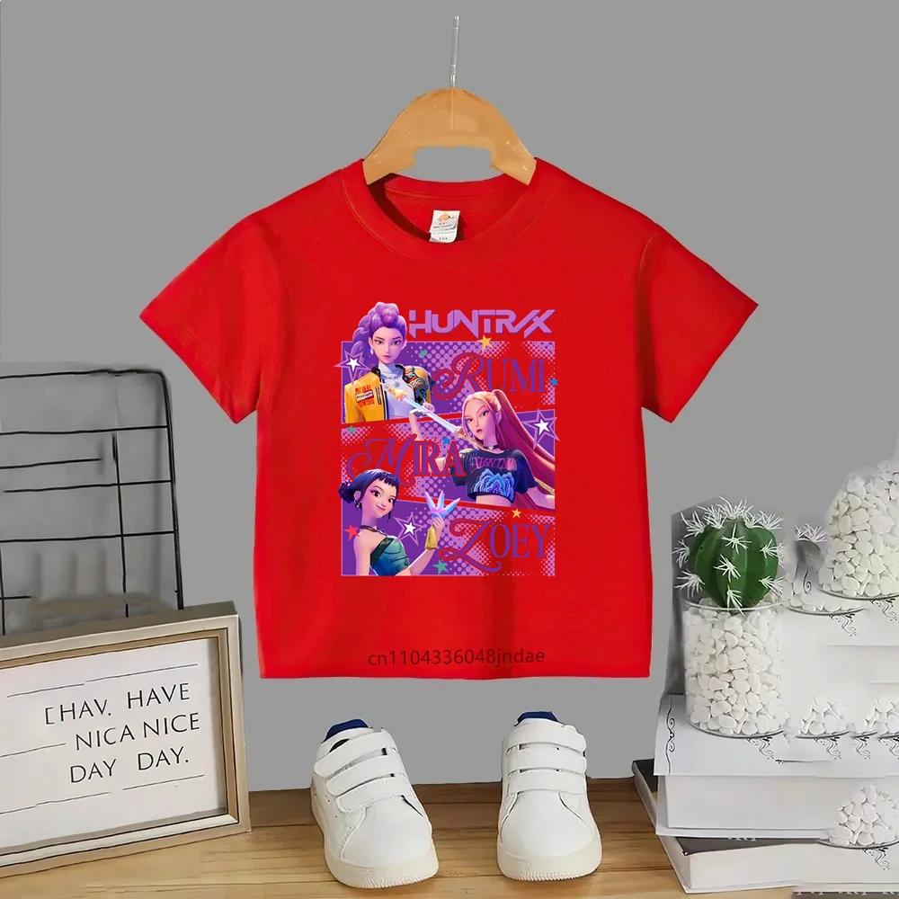 Baby Girl Clothes2026 Movie Crew Neck Cartoon Girls Boys Tee Kids T-shirt KPop Demon Hunters Print Fashion Casual Tops Casual