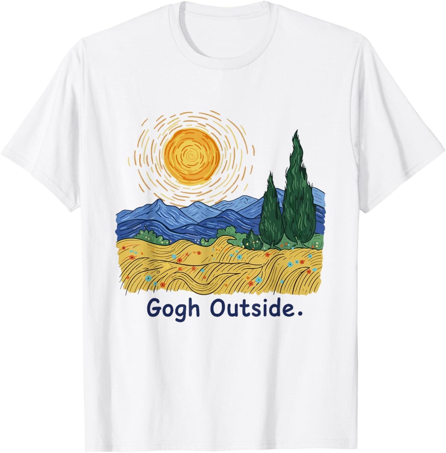 Gogh Outside Starry Night Nature Lover Inspirational Artist unisex T-Shirt S разноцветный