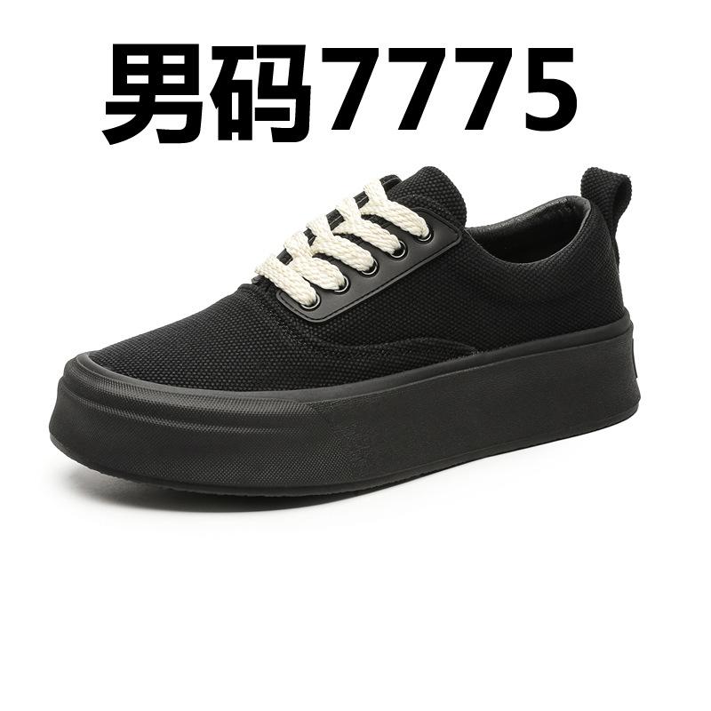 

2025 летние новые дизайнерские парусиновые туфли повседневные и удобные увеличивающие рост универсальные туфли для доски 7775-7776-J 38 чёрный