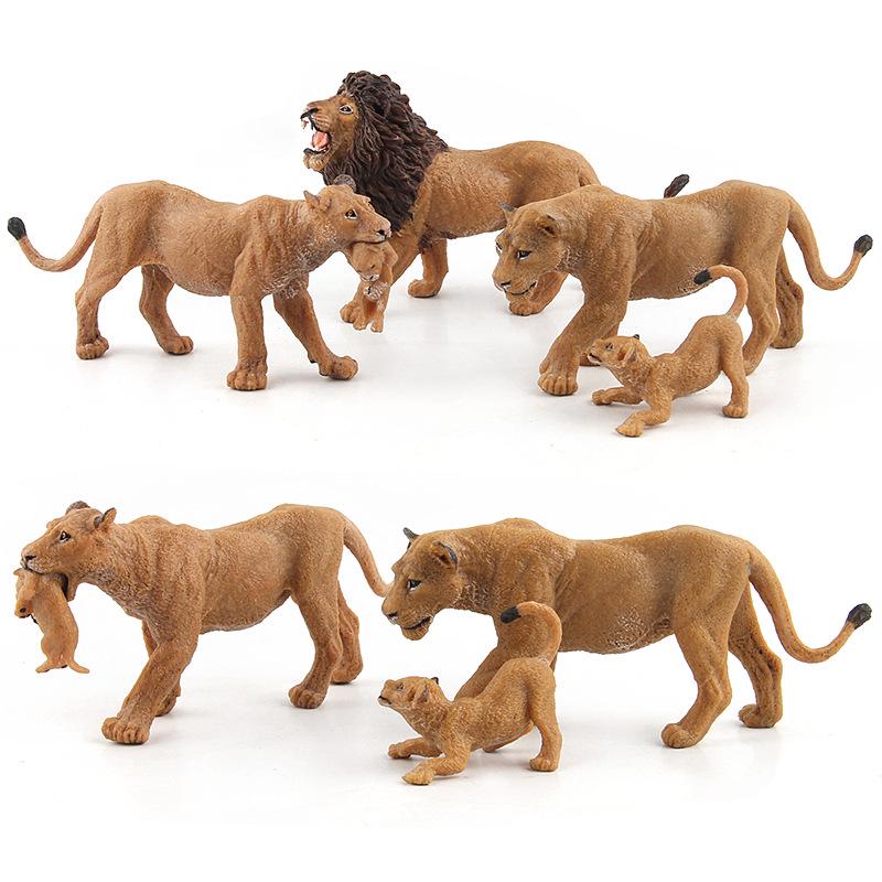 Animal Paradise Forest Animal Cognitive Figure Model Simulation Toy, Lion Family Of Three Optional