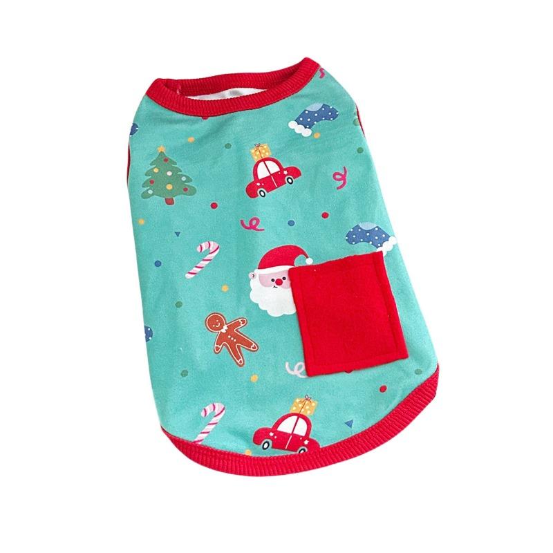 Abbigliamento natalizio in cotone per animali domestici cani e gatti per tutte le stagioni, gilet natalizio per Teddy Bichon Frise