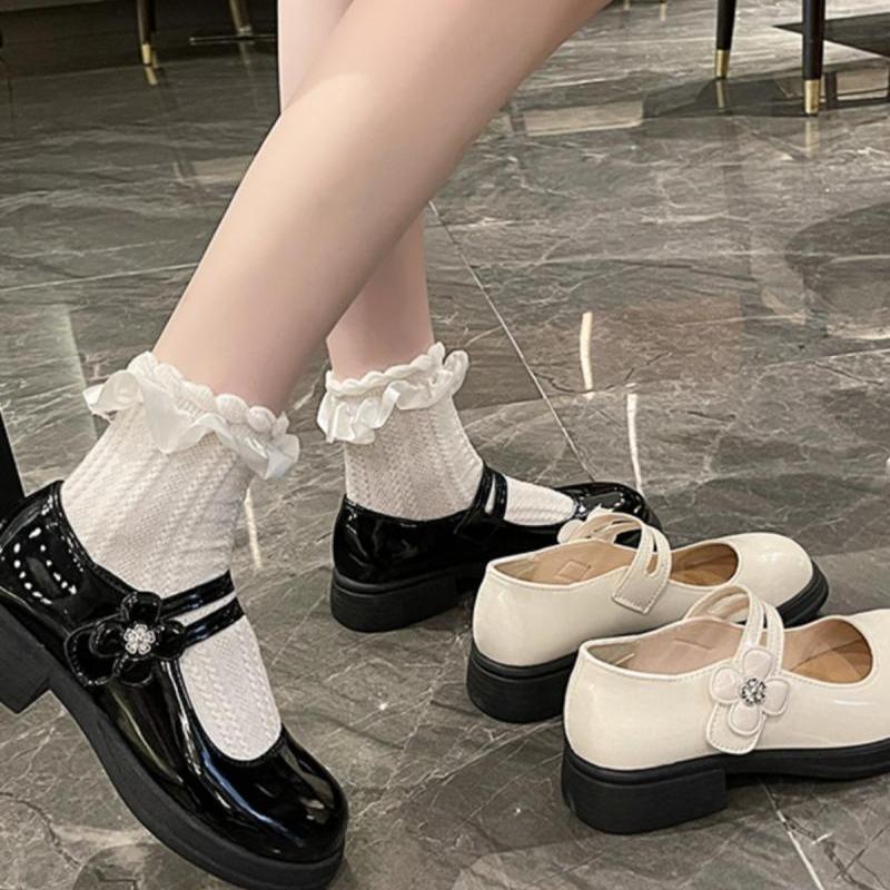 Retro Mary Jane shoes autumn 2025 new models show feet small thick heel JK shoes Japanese small leather shoes student single shoes women's shoes