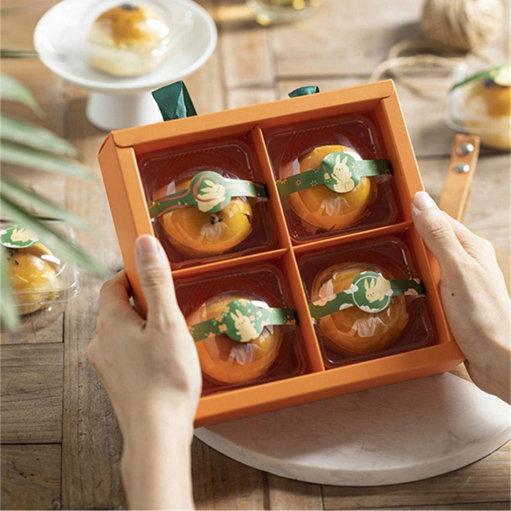 Handmade Dessert Gift Box Bronzing Process Mooncake Packaging Boxes Durable   Guest Party