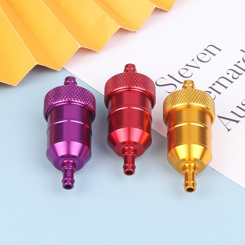 Universal 8mm 5/16'' Motorcycle Fuel Filter Car Oil Inline For Motorcycle Scooters Chrome Aluminum Fuel Filters 7 Color