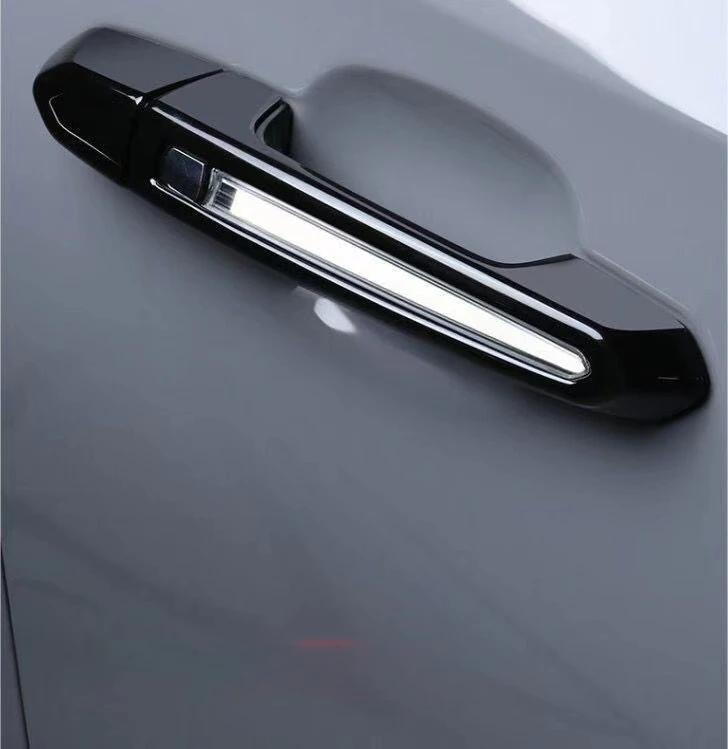 Glossy Black Carbon Fiber Siver Car Door Handle Cover Trim Sticker Styling Accessories For Cadillac XT4 XT5 XT6 CT6 ATS CT5