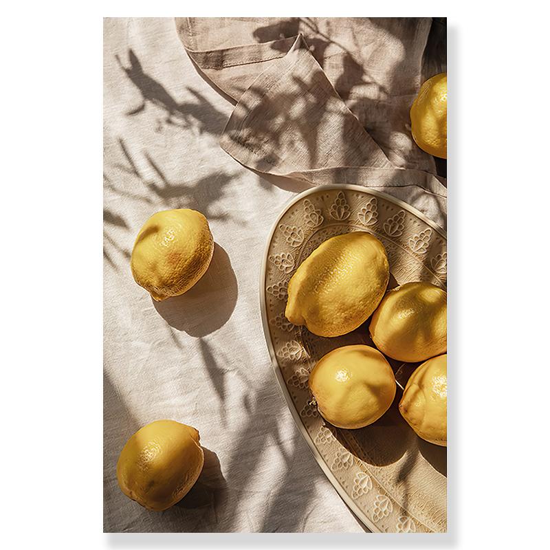 Casual Landscape Nordic Europe Town Canvas Picture House Beach Courtyard Sunlight Car Poster Lemon Bohemian Living Room Painting