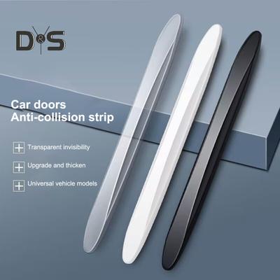 2/4 Stück Auto-Antikollisionsstreifen, transparent, schwarz, selbstklebend, flexibel, wiederverwendbar, universell, für SUV, LKW, Karosserie, Tür, Seitenrückspiegel, Stoßstangenschutz