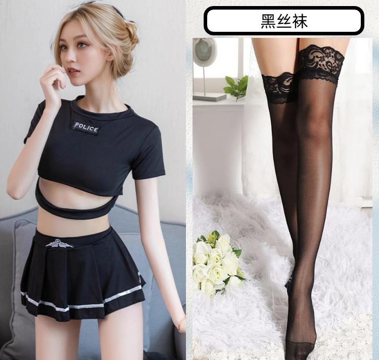 Sexy lingerie sexy hot policewoman uniform open button short top new pure lust wind temptation short skirt set