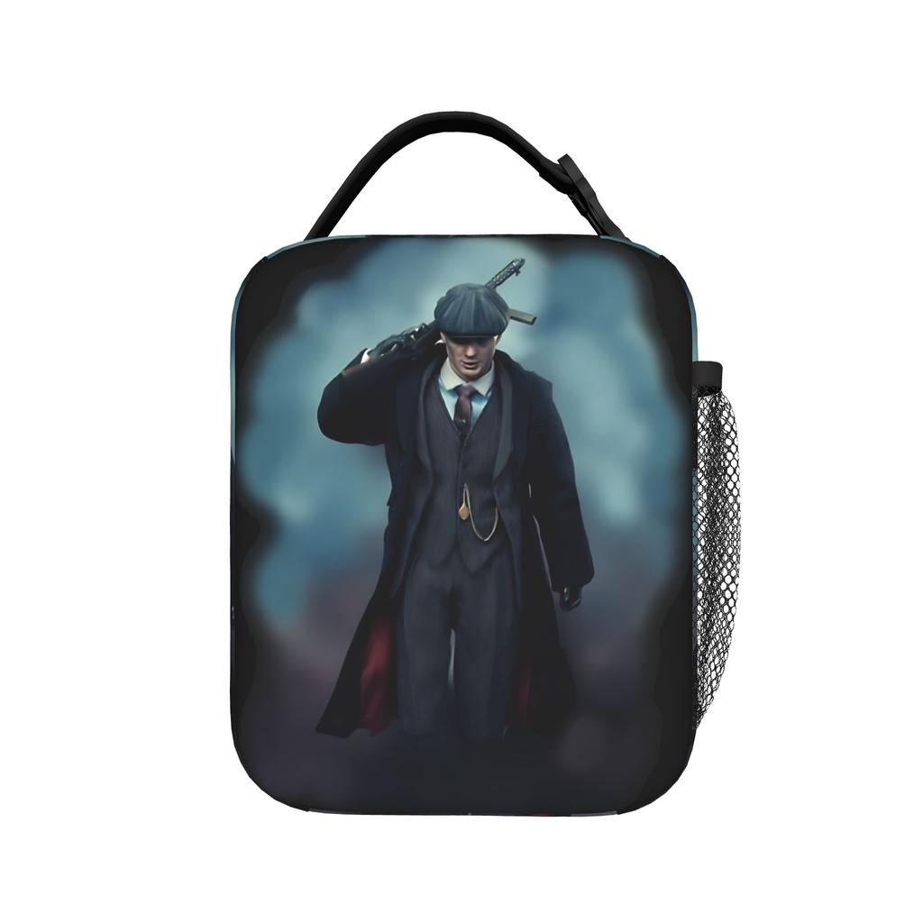 Tommy Shelby Peaky Blinders Lunch Bag Casual Lunch Box For Unisex School Portable Cooler Bag Oxford Print Tote Food Bags