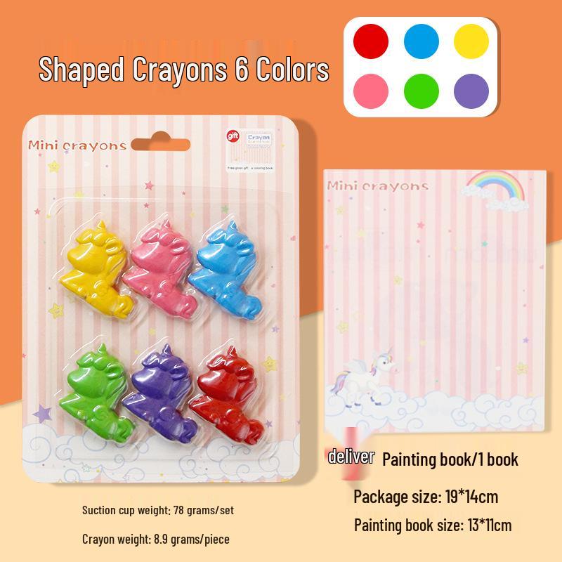 3D Stereo Unicorn Crayons - 24 Water-Washable, Non-Toxic Colors for Kids with Suction Cups, Easy Clean, No Mess.