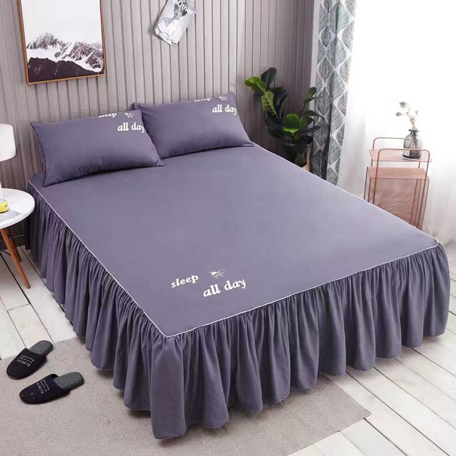 WOSTAR Nordic solid bed sheet cover bedspread summer soft comfort bedding set luxury home textiles single double queen king size