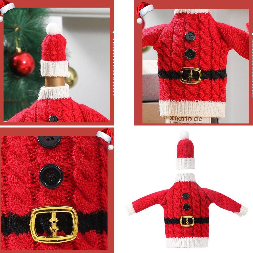 Merry Christmas Wine Bottle Cover New Year Gifts Xmas Wine Champagne Bottle Sleeve Knitted Clothes 2025 Red Wine Bottle Bag