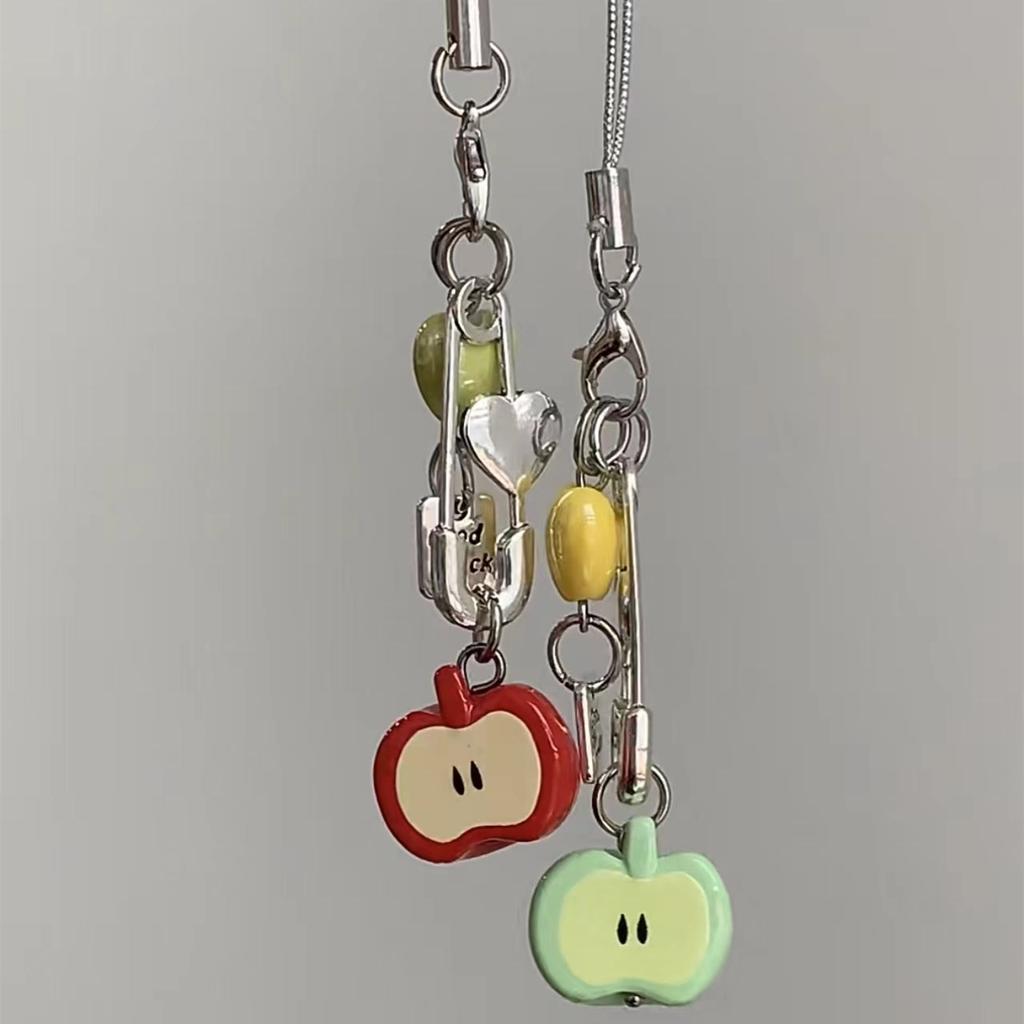 3D Fruit Phone Charms Pendant Cute Kawaii Y2K Love Handmade Bead Ins Korea Keychain Cases For iPhone 13 Schoolbag CCD Camera