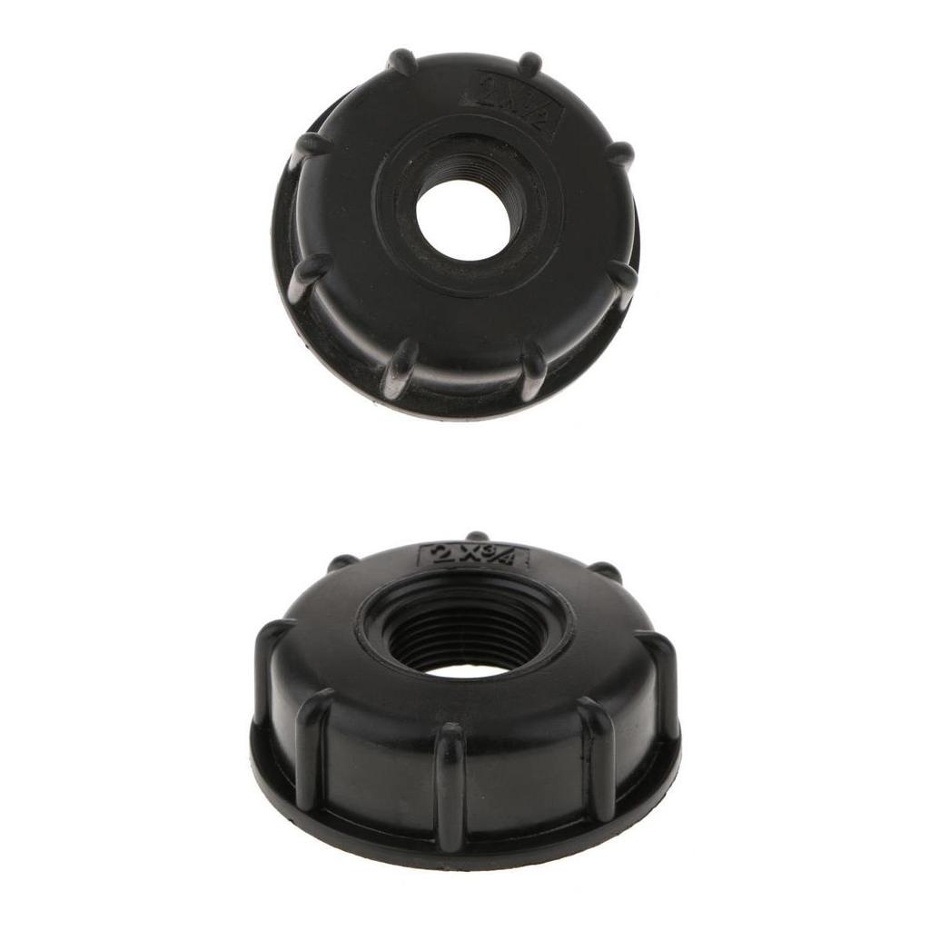 1000 Water Tote Tank Adapter Hose Cap 60mm Coarse Thread Outlet, 1/2inch+3/4inch=2PCS