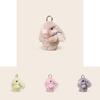 Light Luxury Bunny Plush Keychain With Floral Pattern For Ladies Fashion Accessories