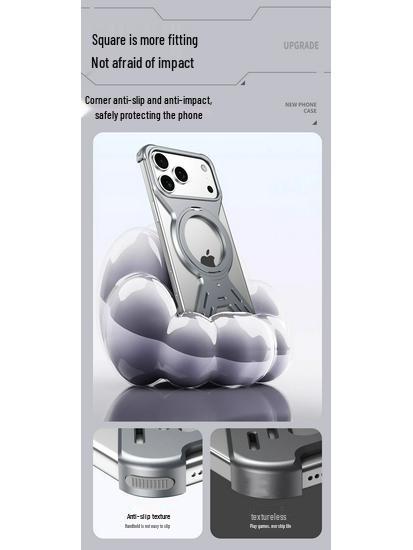 iPhone 17 Pro Max Magnetic Rotating Aluminum Phone Case - Drop-Proof, Heat Dissipating, Cross-Border Compatible