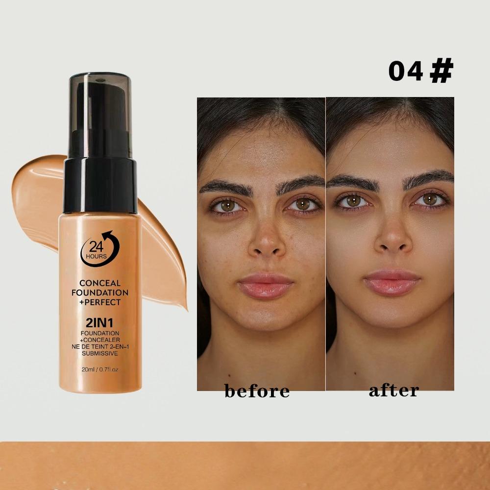 New Waterproof Liquid Foundation Oil-Control Matte Face Foundation Cream Creamy Texture Full Coverage Foundation Concealer Cream