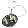 Stainless Steel Hang-on Pet Bowl Big Capacity Hanger Cage Cup Durable Pet Feeding Tool  Cat