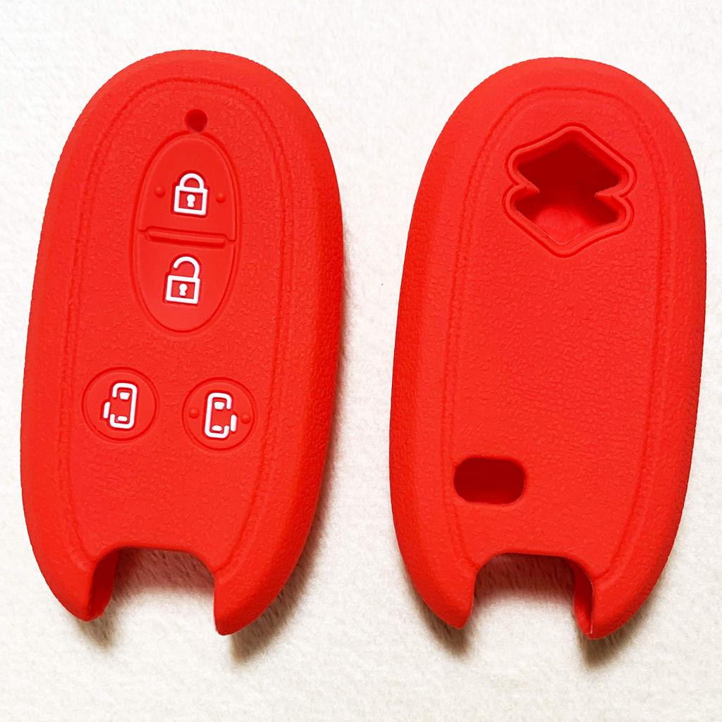 IKT Smart Key Silicone Cover for Suzuki Cars, 4 Buttons, Red, Spacia, Palette, Solio,