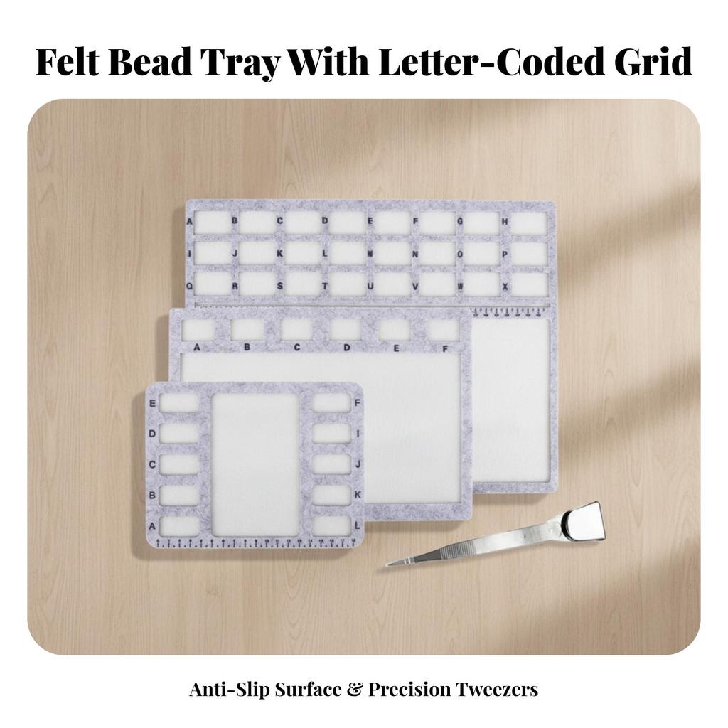 4 Pieces Felt Bead Design Workboard Low-Mess for Beginners