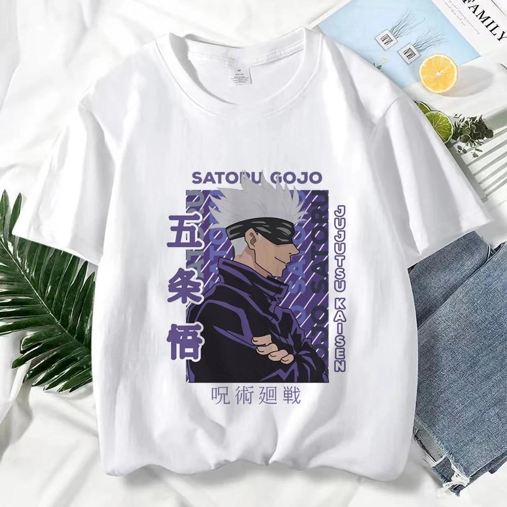 Gojo Satoru Print Graphic T Shirts Unisex Harajuku Fashion Casual Short Sleeve Tee Japanese Anime Jujutsu Kaisen Woman T-Shirt
