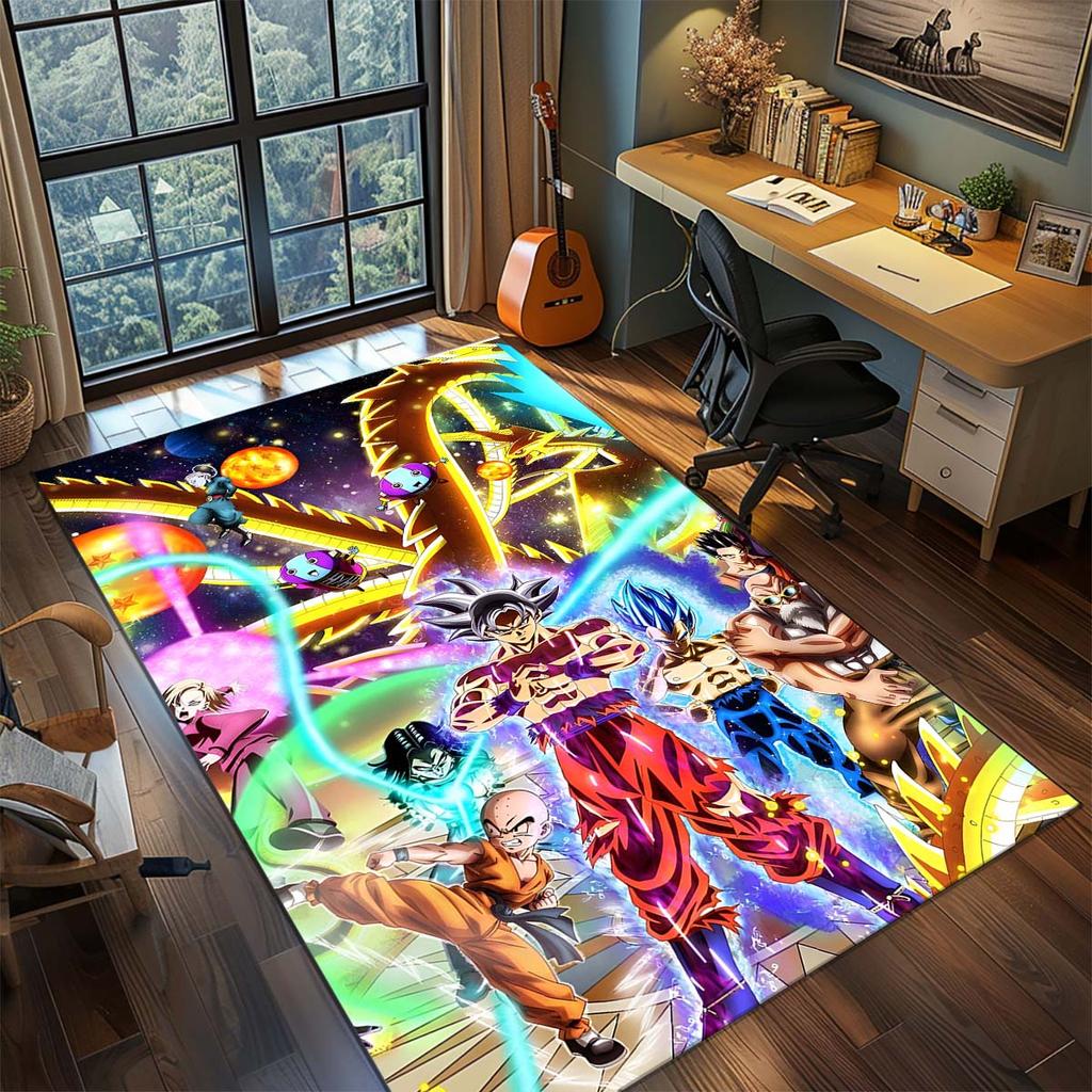 Dragon Ball Goku Anime Rug Carpet Large Area Rug Non Slip Washable Floor Mat Gamer Room Bedroom Home Decor -QJY
