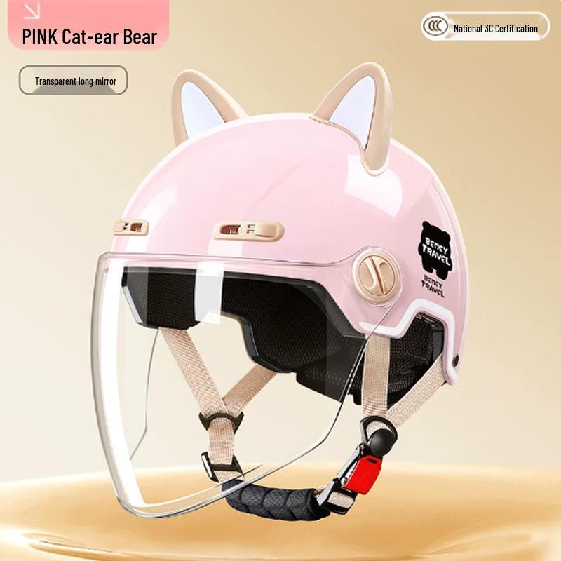 GUAIKEAI Women s Half Electric Bike Helmet with Cat Ears
