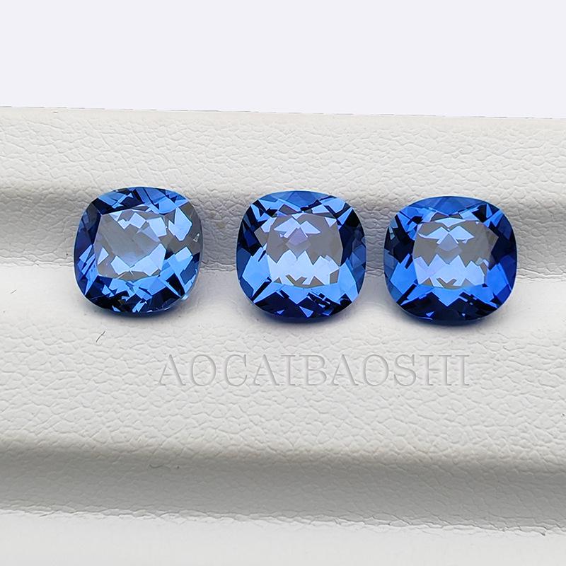 Kultivierter Blauer Saphir Kornblume Lose Steine Fassung Verschiedene Formen Schmuck Zubehör