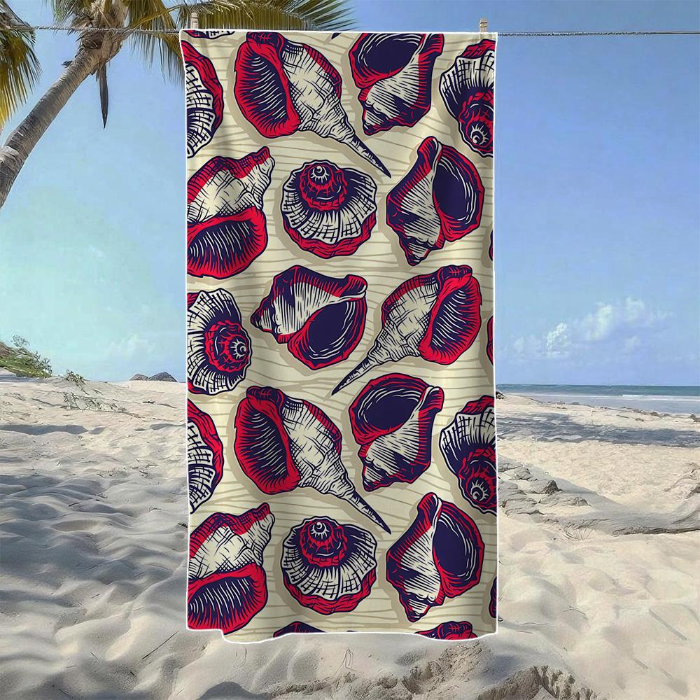 Pastel Starfish Seashell Beach Towel,Soft Quick-Drying, Perfect For Portable Outdoor Travel, Swimming, Camping And Summer Beach