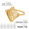 Lucktune Hollow Filigree Flower Rings Stainless Steel Gold Color Ring For Woman Vintage Aesthetic Boho Jewelry Wedding Gift