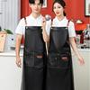 Custom Waterproof Leather Apron with Logo for Kitchen, Catering, Seafood, Fish Cutting - Oil-Proof Waist Apron