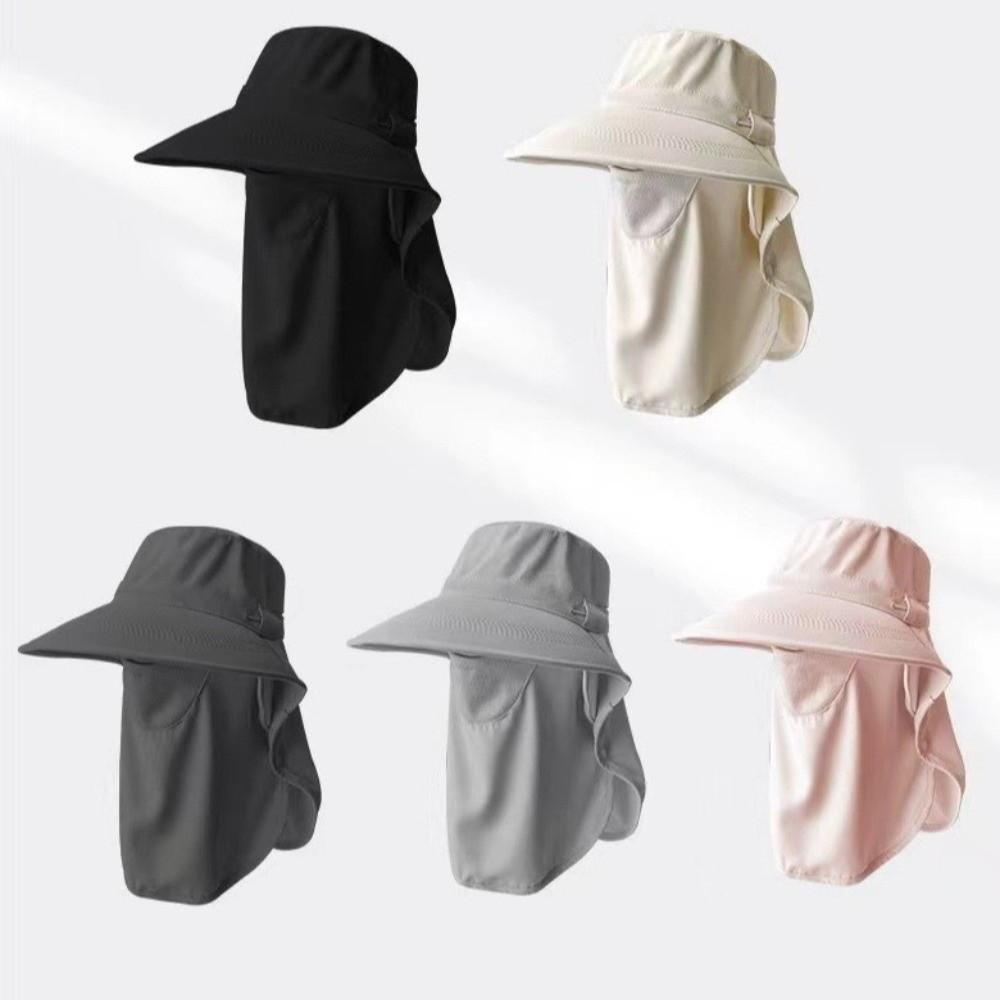 Caps Mask Set Sunscreen Sun Hat Sun Protection Neck Flap Bucket Hat Neck Protection Wide Brim Fisherman Hat Fishing